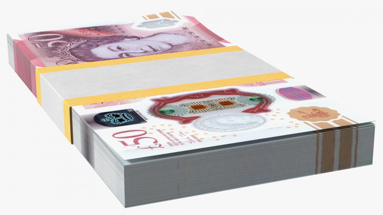 3D Paper Money 50 Pounds