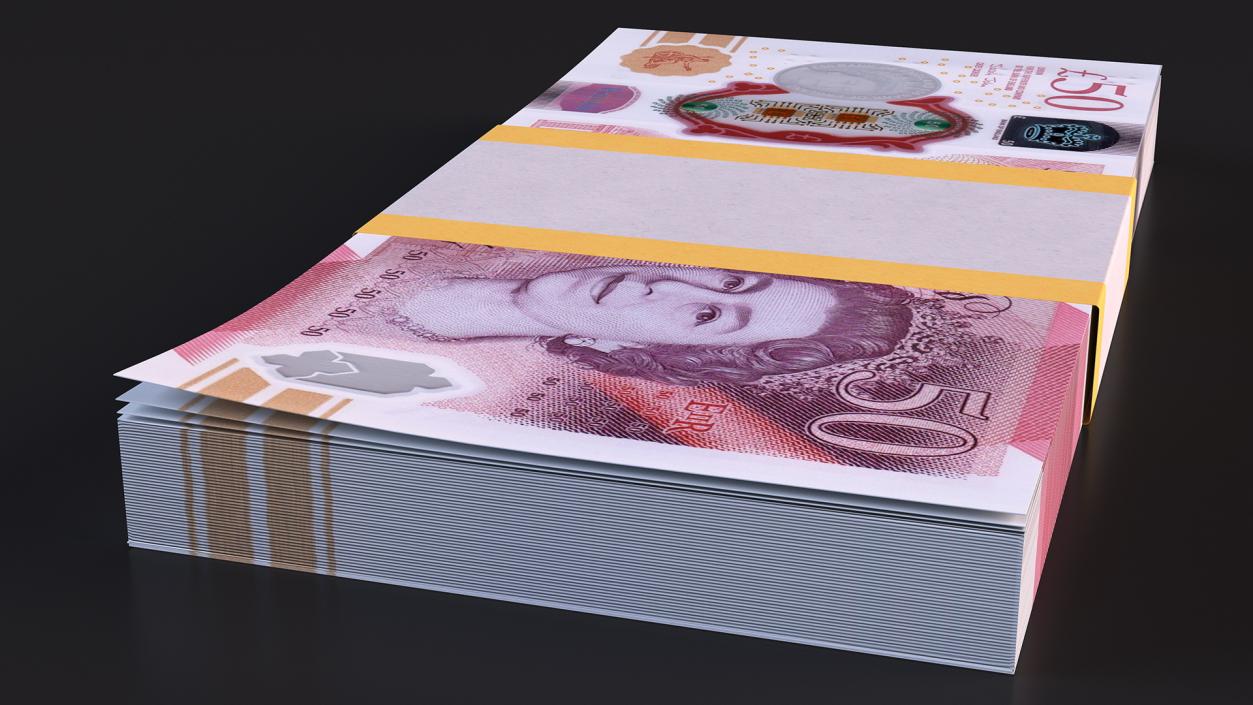 3D Paper Money 50 Pounds