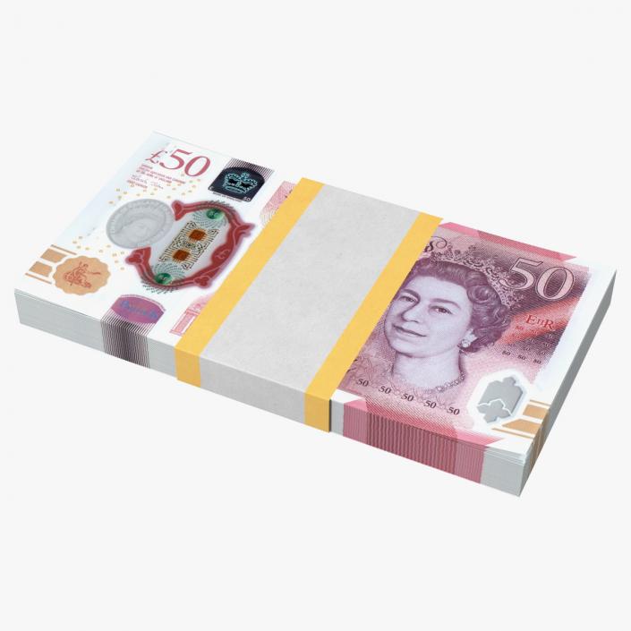 3D Paper Money 50 Pounds