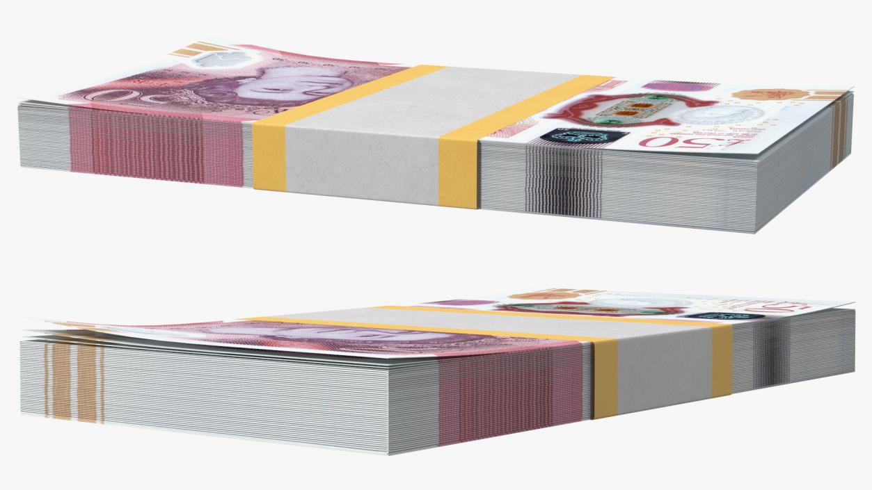 3D Paper Money 50 Pounds