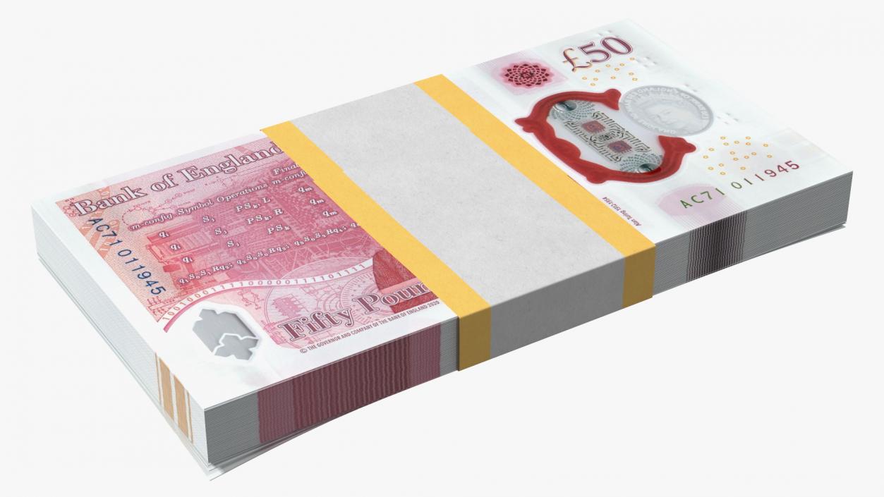 3D Paper Money 50 Pounds