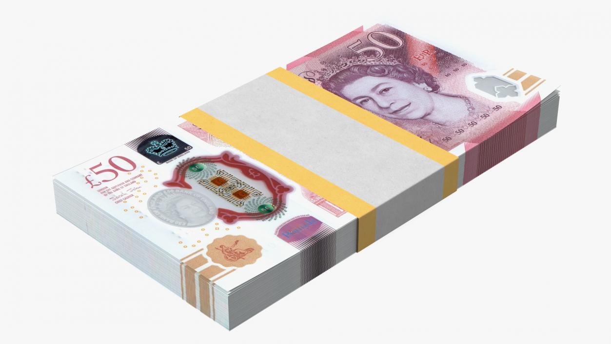 3D Paper Money 50 Pounds