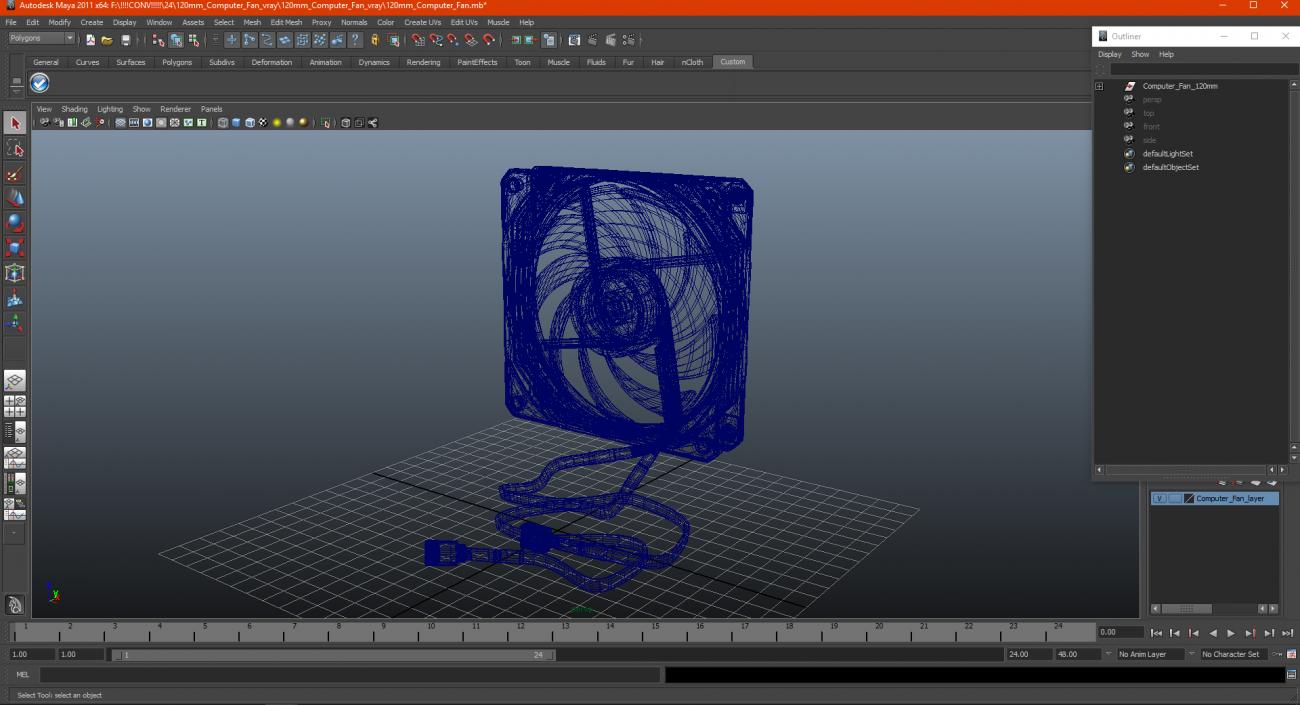 3D 120mm Computer Fan model