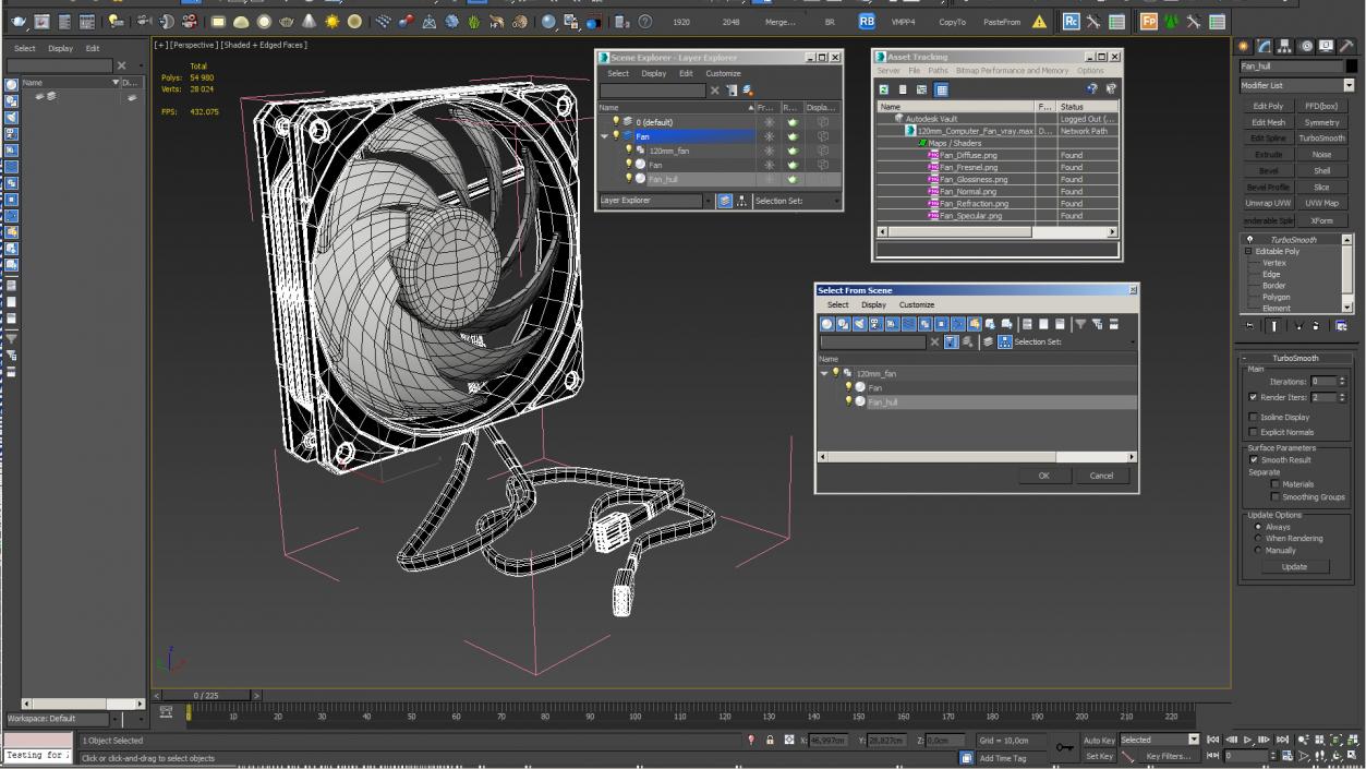 3D 120mm Computer Fan model