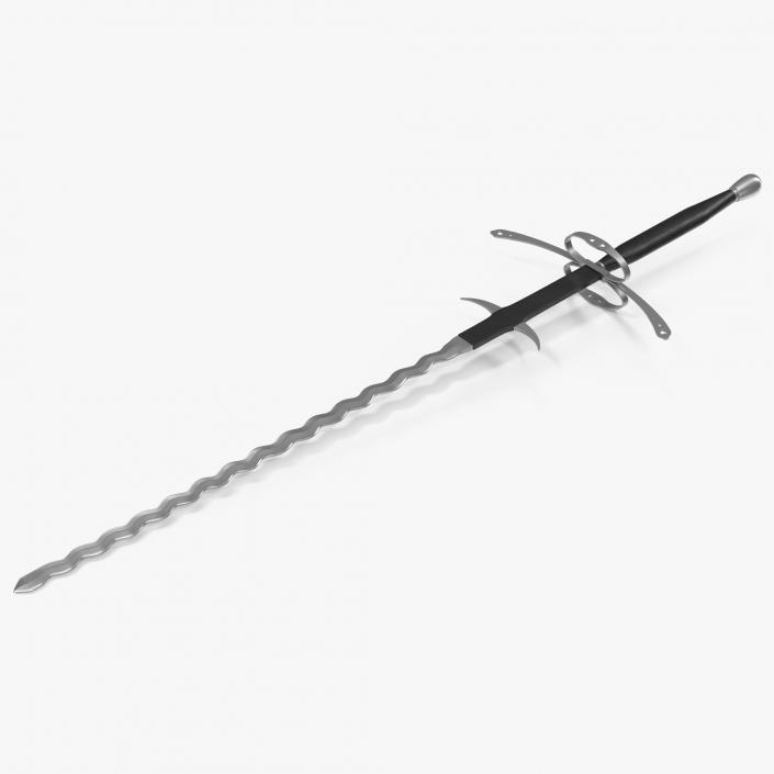 German Landsknecht Flamberge Sword 3D model