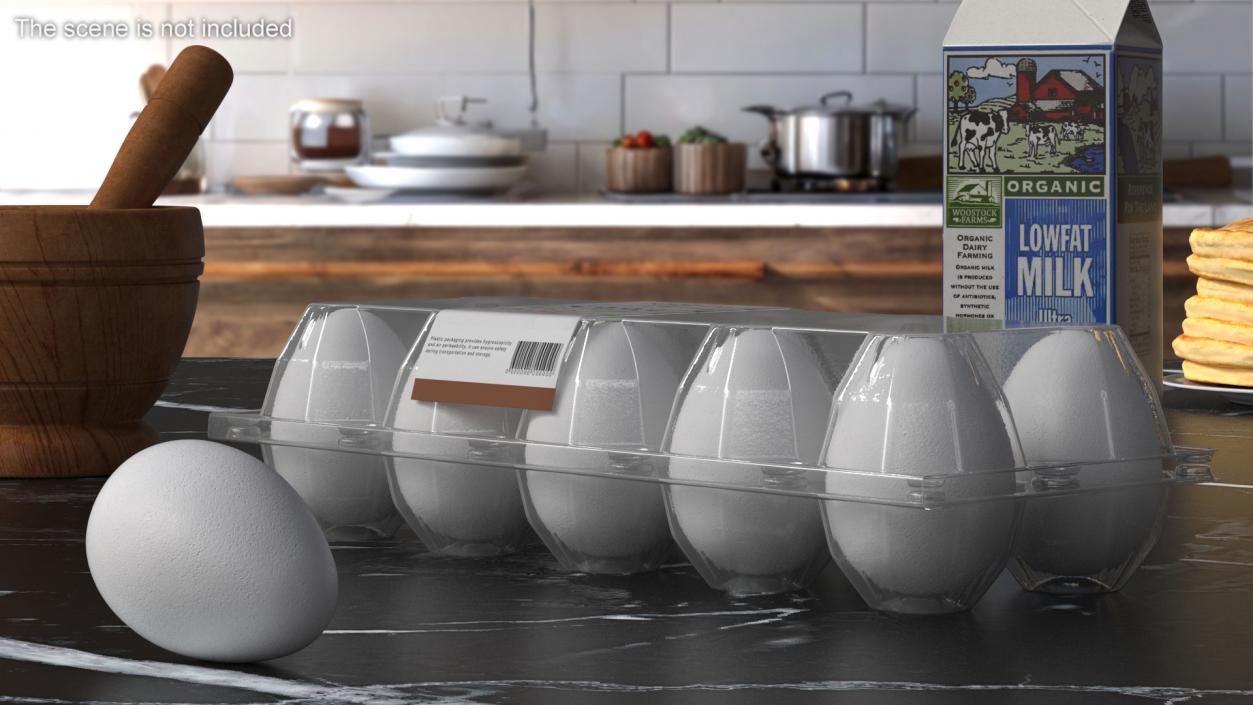 3D Egg Plastic Packaging with Ten White Eggs