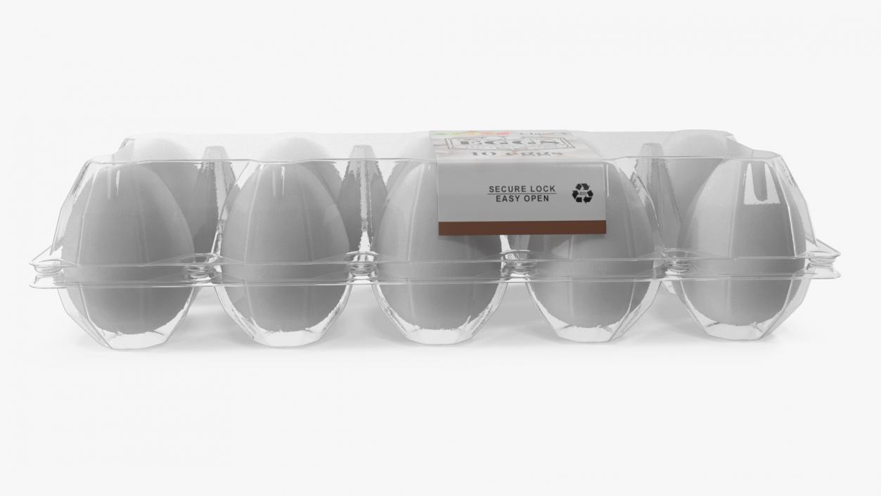 3D Egg Plastic Packaging with Ten White Eggs