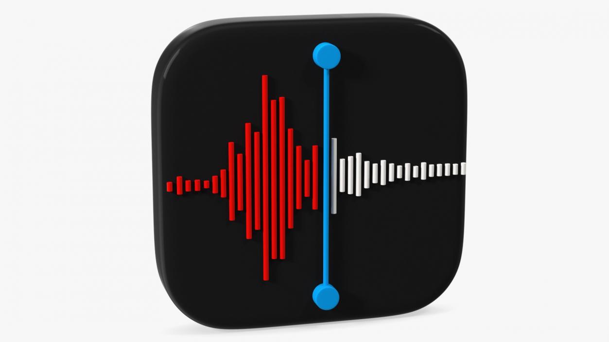 iPhone iOS Voice Memos Icon 2 3D model