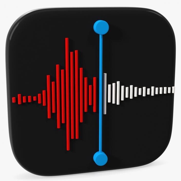 iPhone iOS Voice Memos Icon 2 3D model