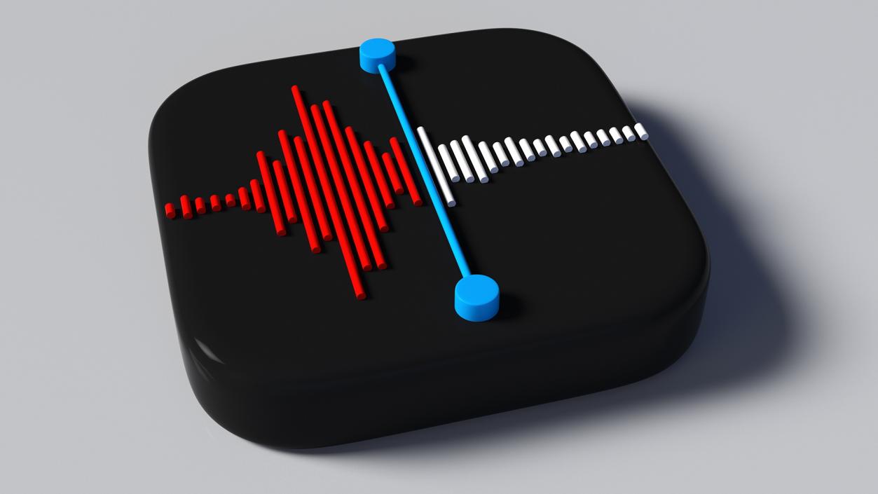 iPhone iOS Voice Memos Icon 2 3D model