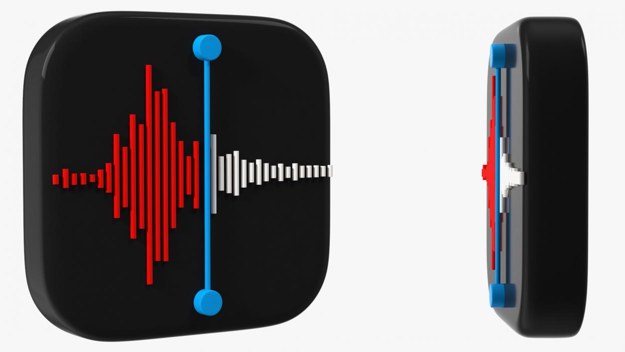 iPhone iOS Voice Memos Icon 2 3D model