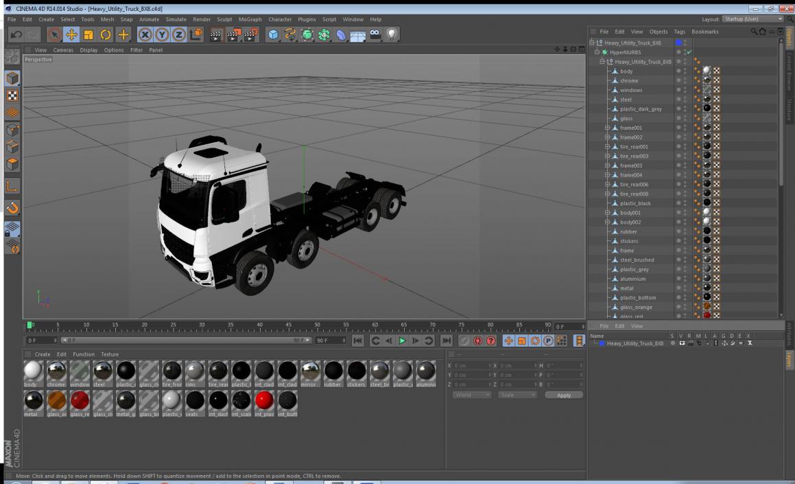 3D Heavy Utility Truck 8X8 model