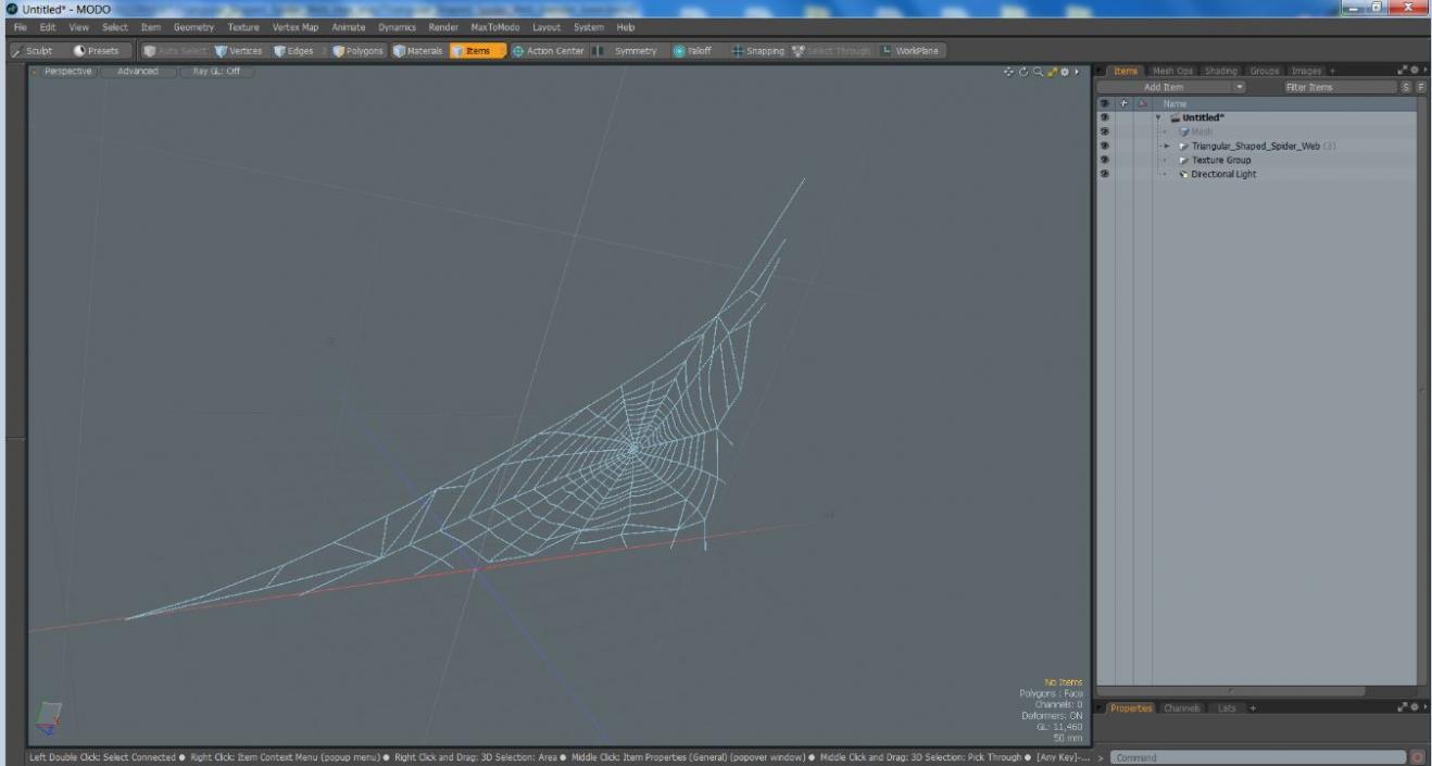 3D Triangular Shaped Spider Web model