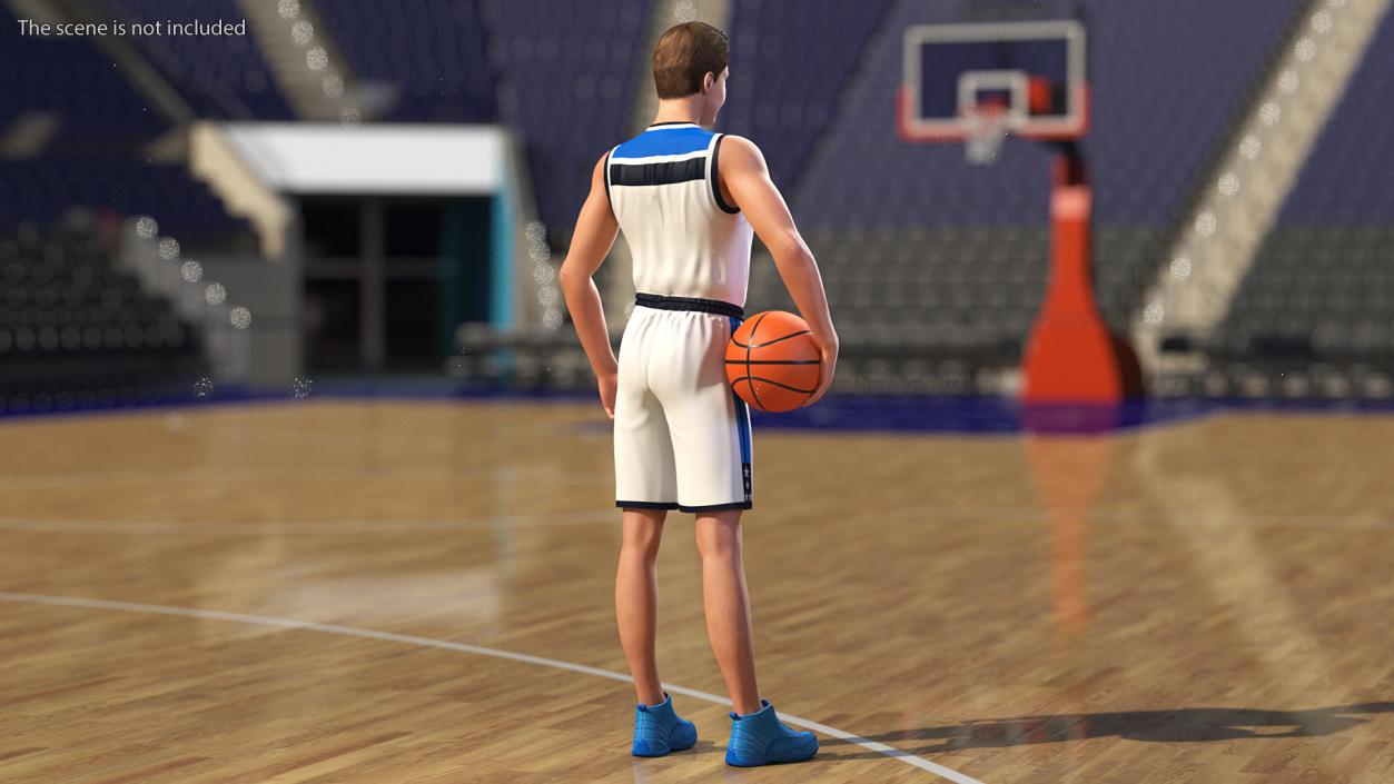 Teenage Boy with Basketball Ball 3D