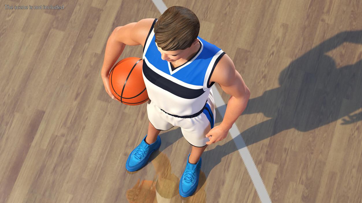 Teenage Boy with Basketball Ball 3D