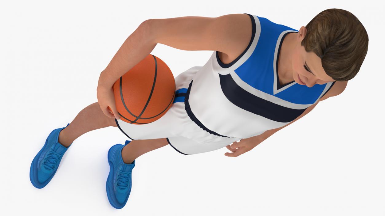 Teenage Boy with Basketball Ball 3D