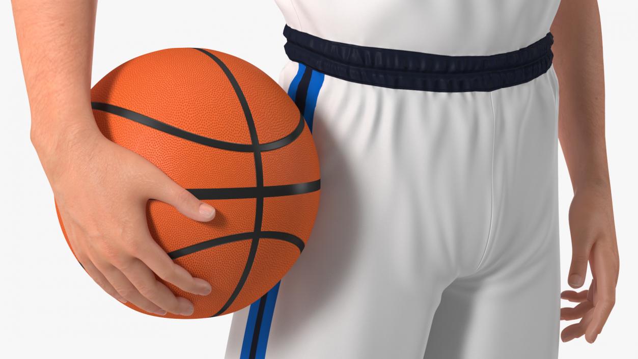 Teenage Boy with Basketball Ball 3D