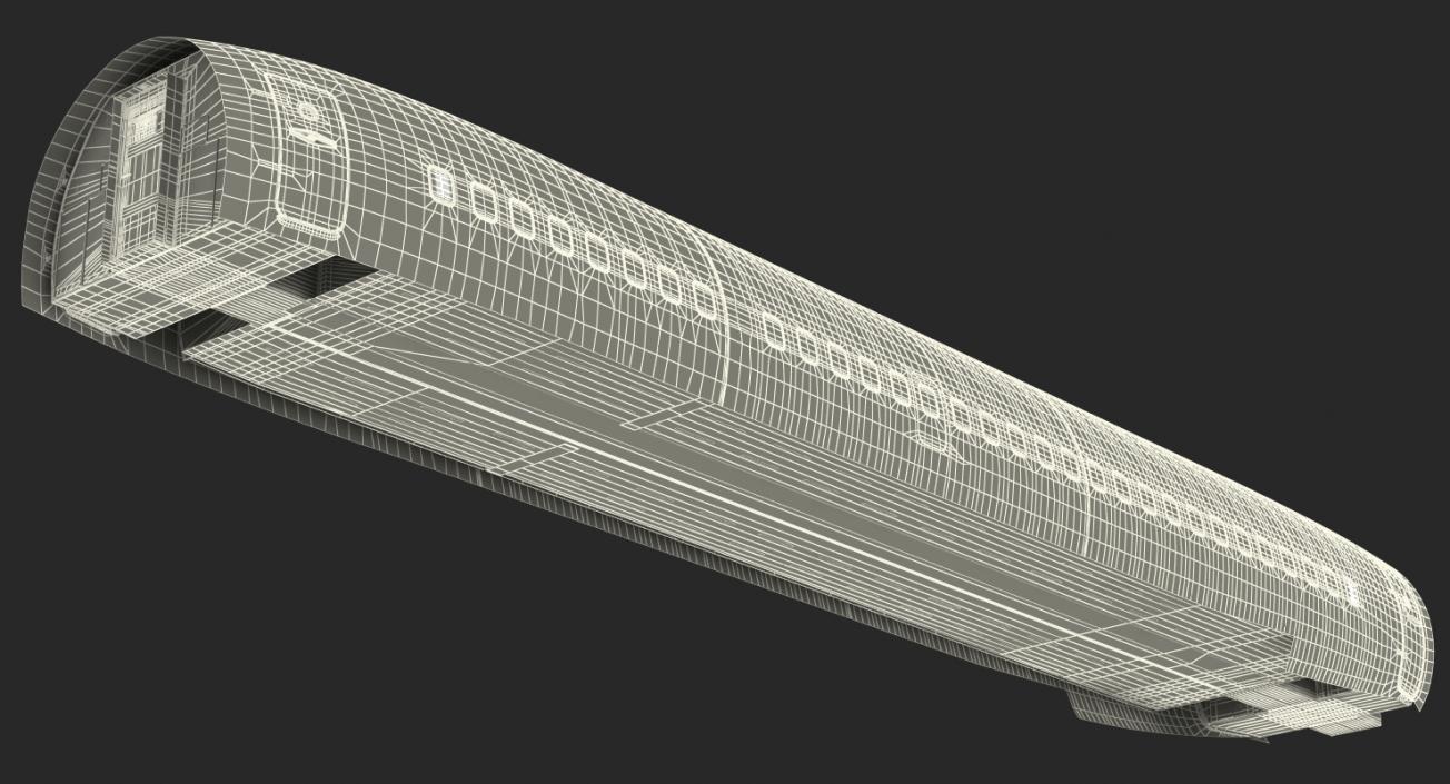 3D Jet Airplane Passenger Cabin model