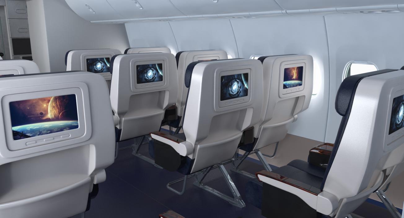 3D Jet Airplane Passenger Cabin model