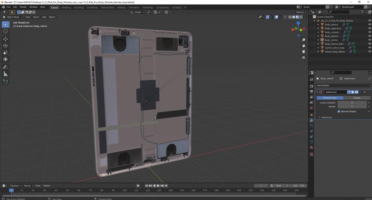 3D model 12 9 iPad Pro Body Module