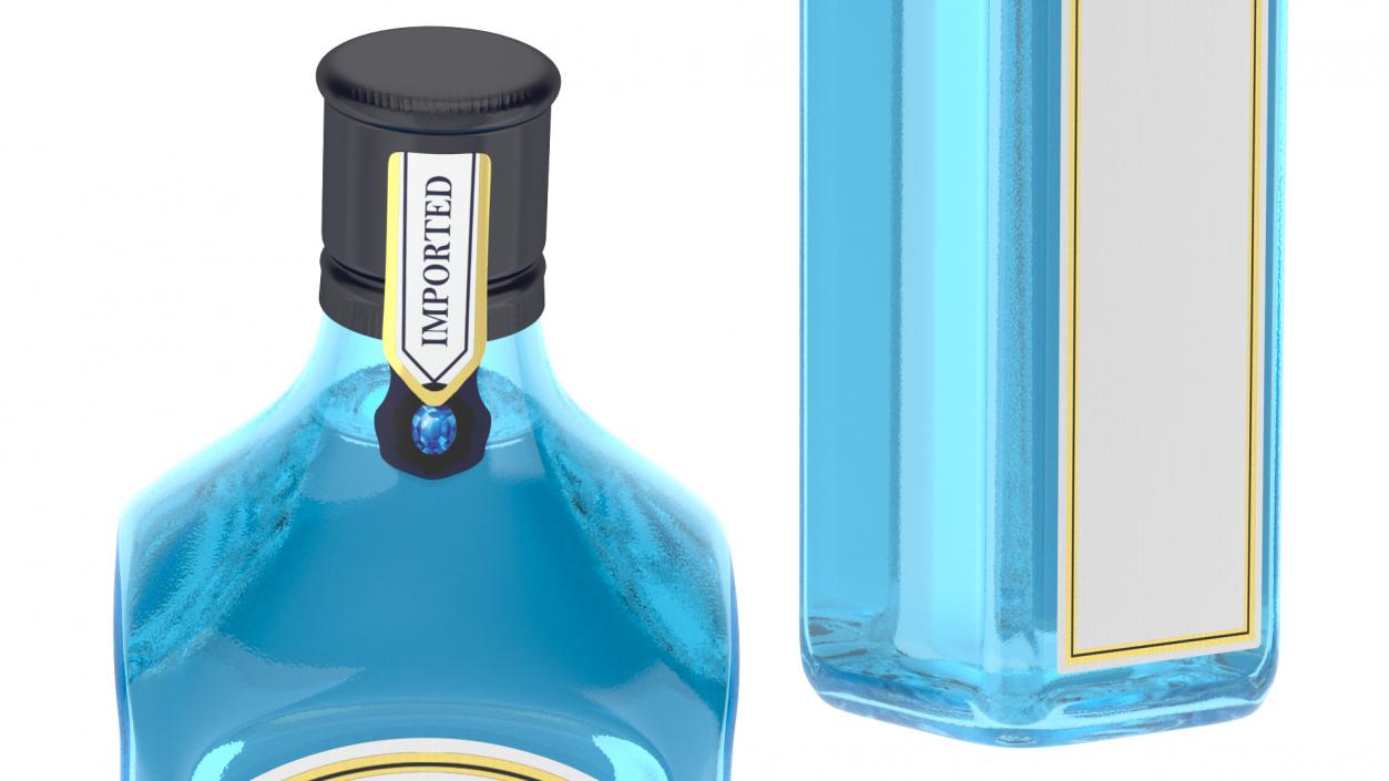 3D Gin 1 Litre Bottle model