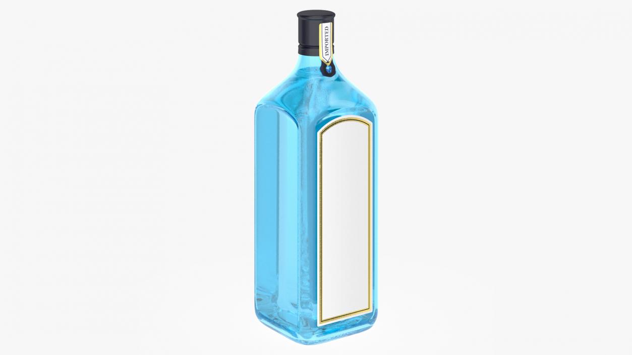 3D Gin 1 Litre Bottle model