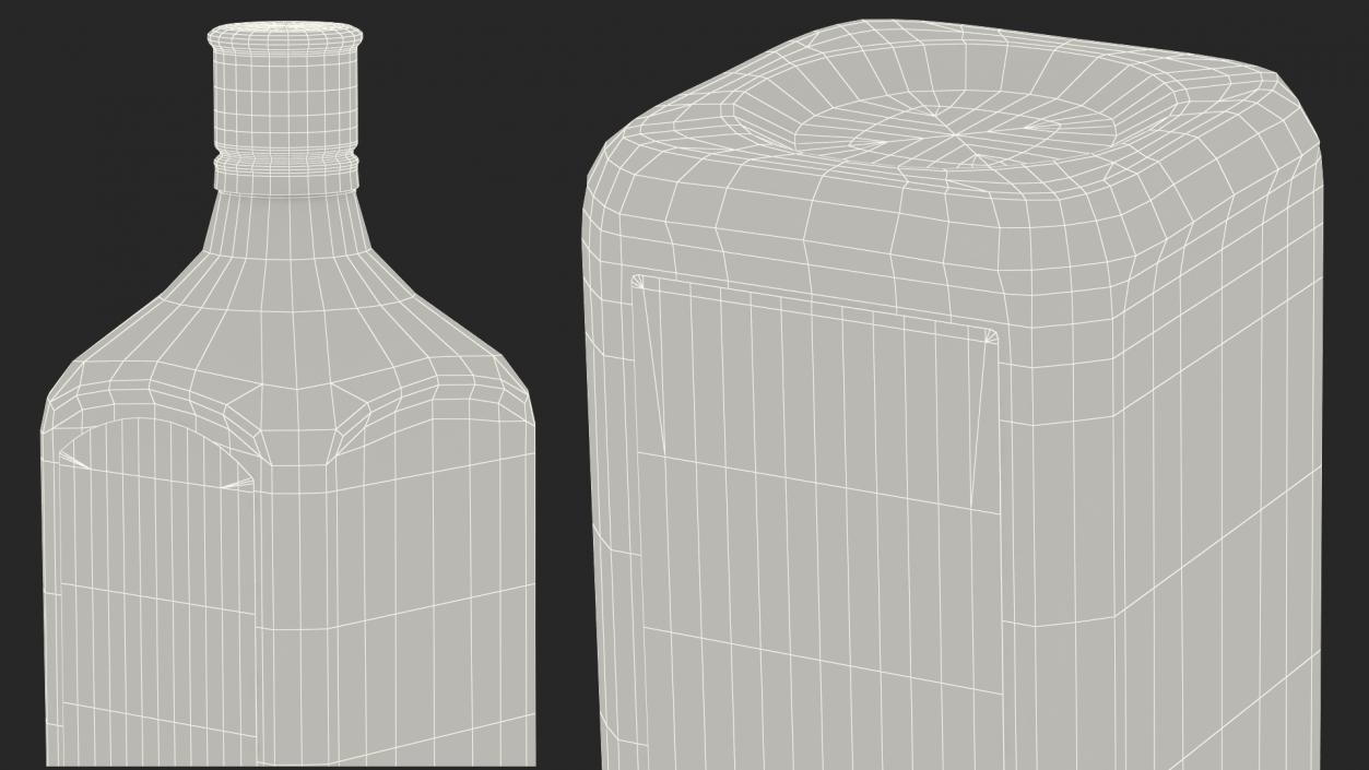 3D Gin 1 Litre Bottle model