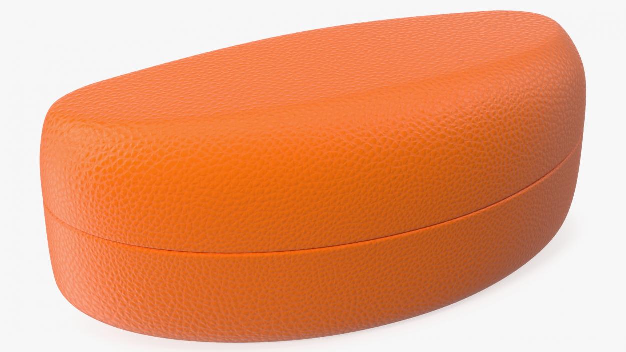 Hard Shell Leather Eyeglass Case Orange 3D model