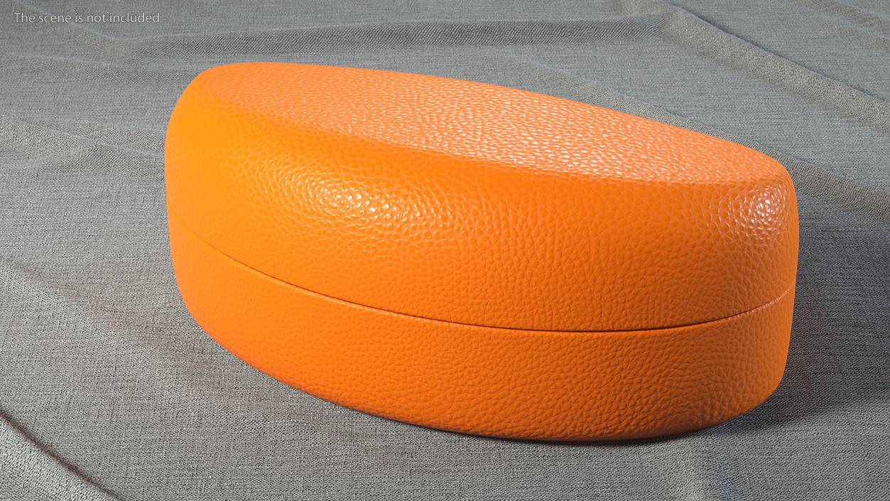 Hard Shell Leather Eyeglass Case Orange 3D model