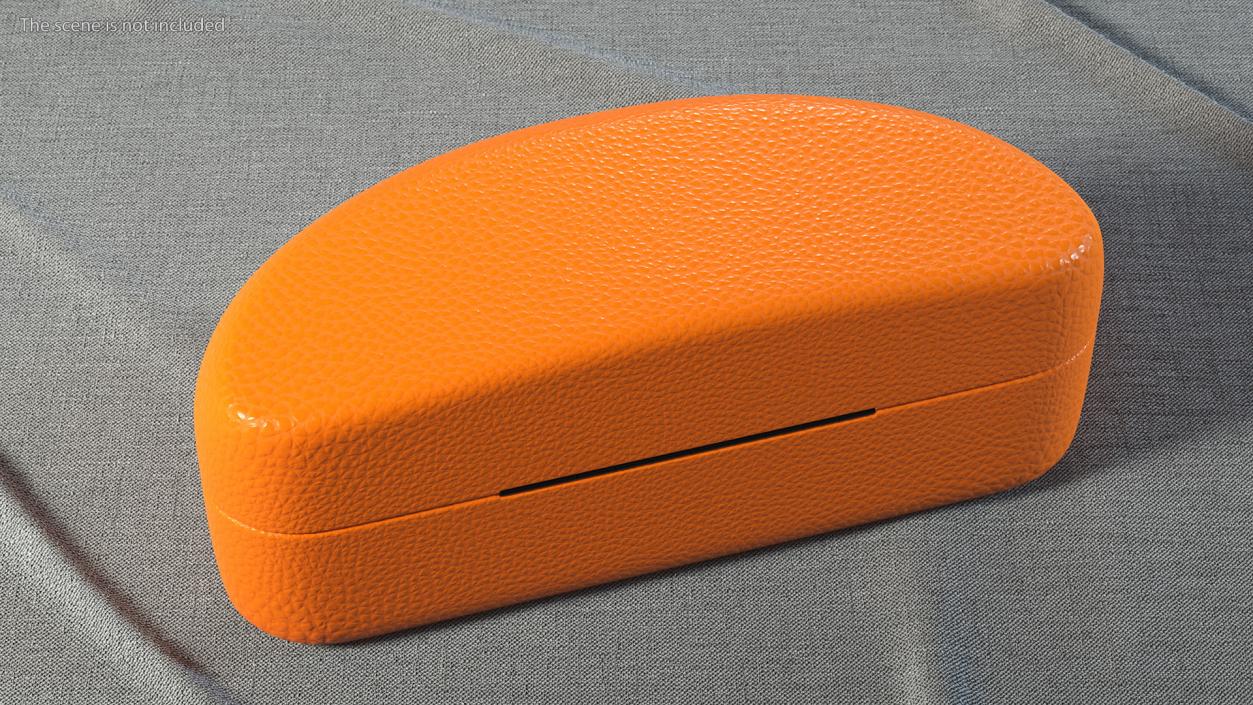 Hard Shell Leather Eyeglass Case Orange 3D model