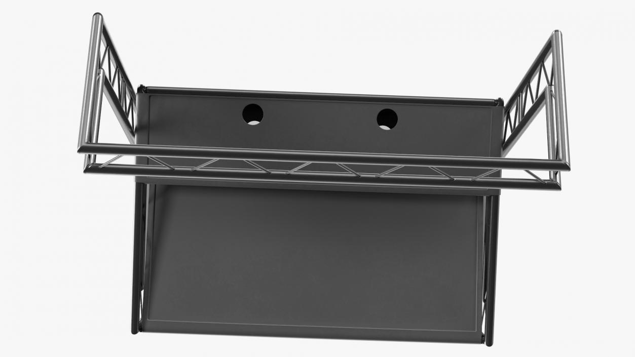 Black Mobile DJ Stand Booth Desk 3D