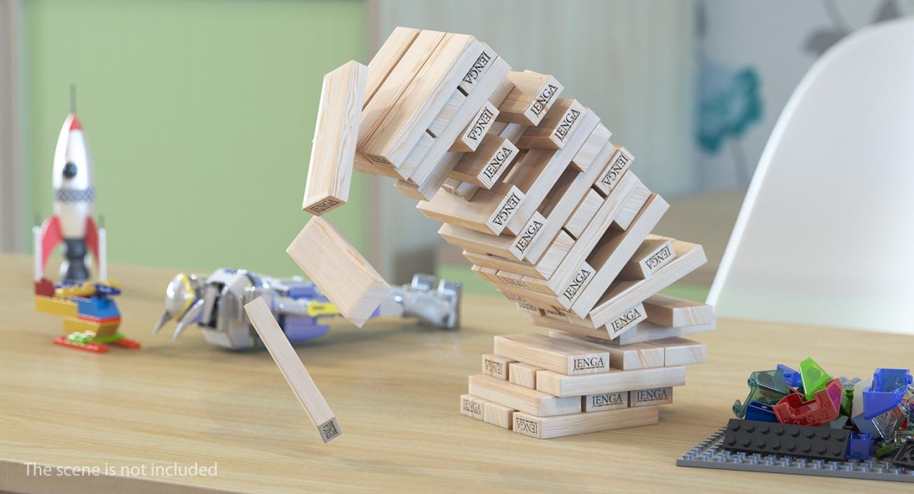 Jenga Falling Tower 3D model