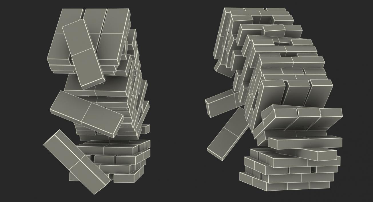 Jenga Falling Tower 3D model