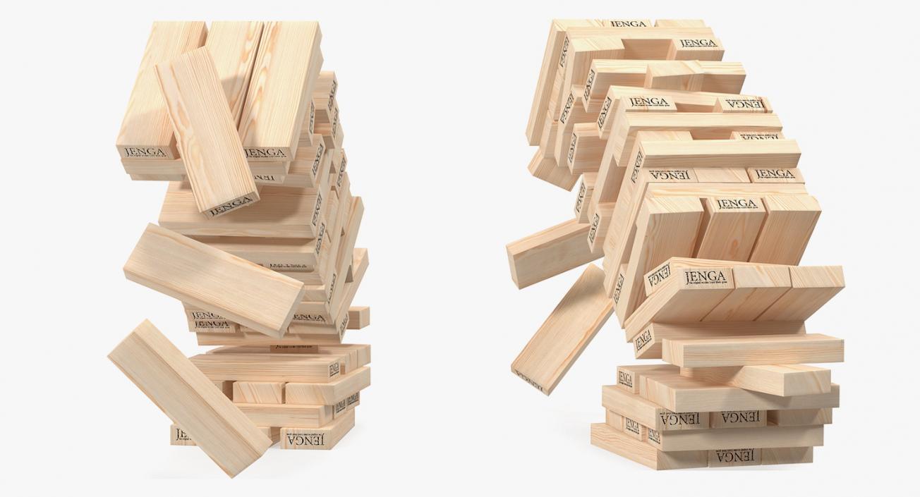 Jenga Falling Tower 3D model