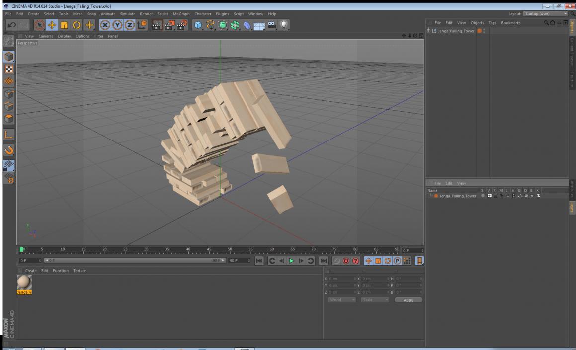 Jenga Falling Tower 3D model