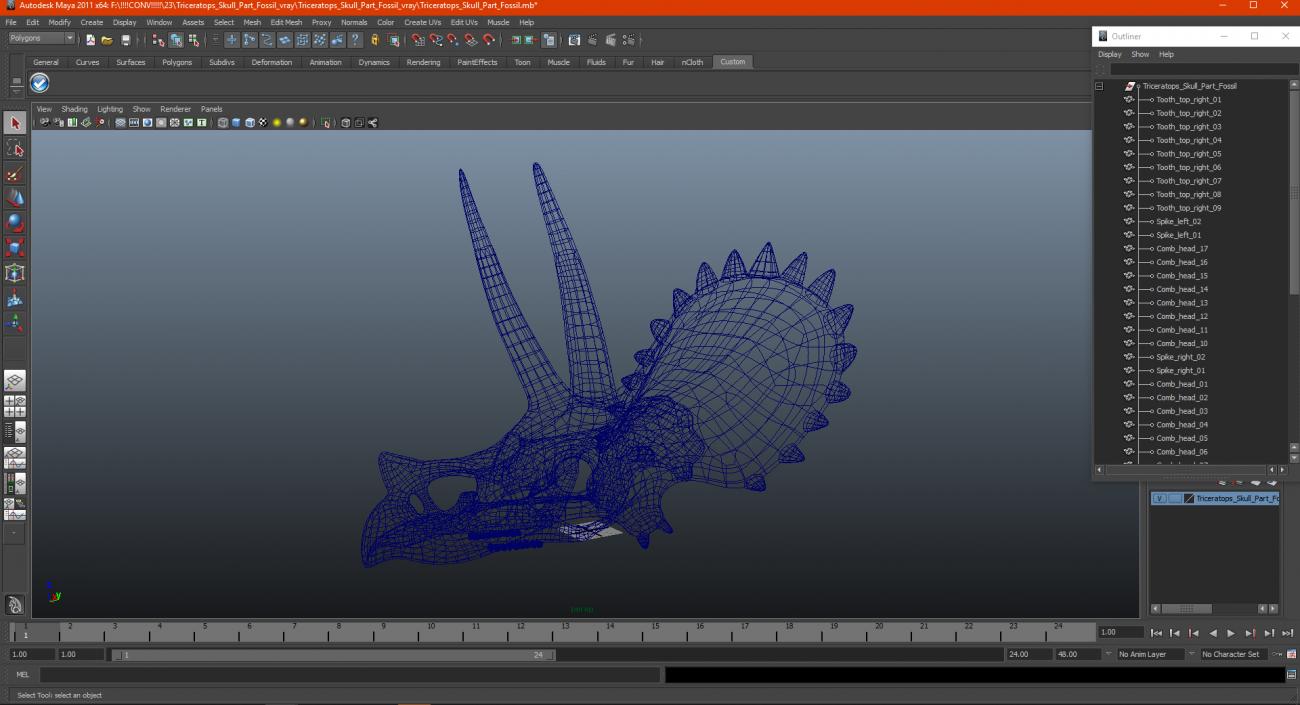 Triceratops Skull Part Fossil 3D model