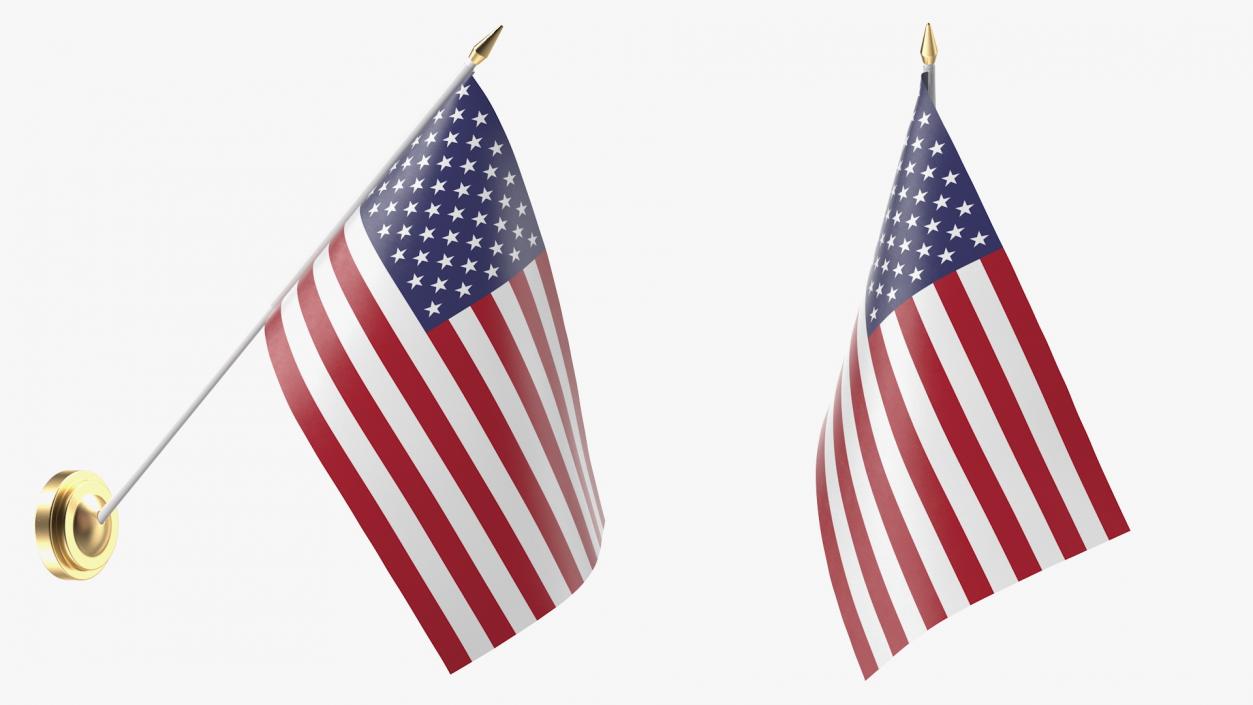 3D Wall Flag USA model