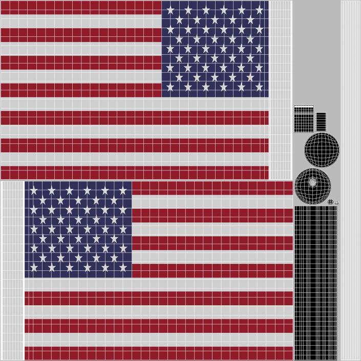 3D Wall Flag USA model