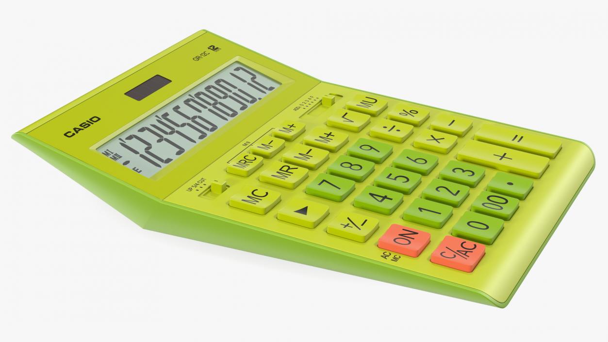 3D model Casio GR-12C Yellow Calculator