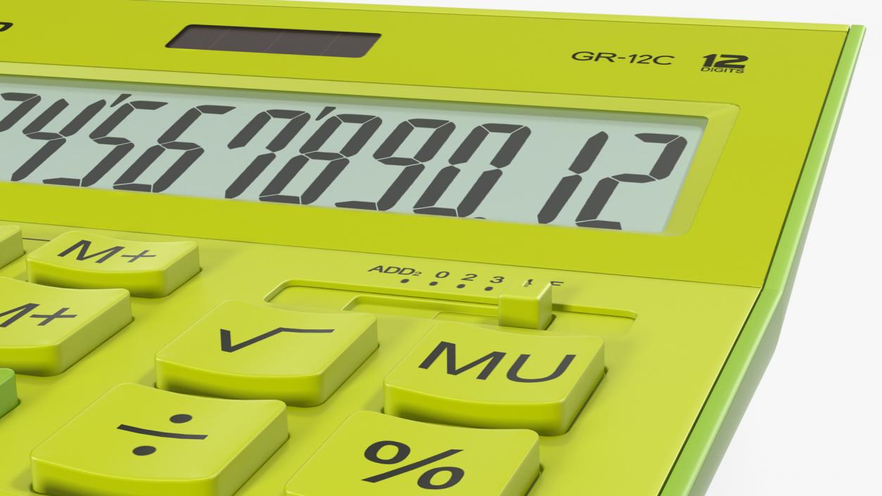 3D model Casio GR-12C Yellow Calculator