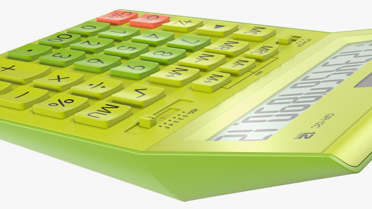 3D model Casio GR-12C Yellow Calculator