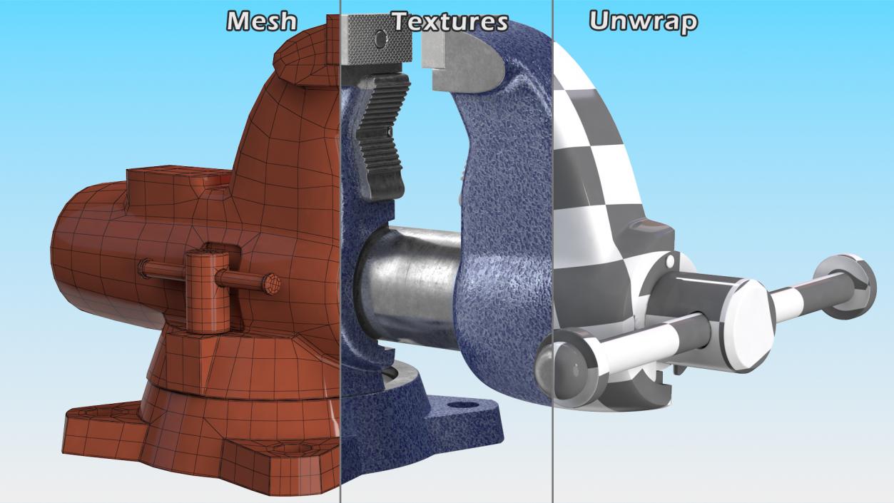 Bench Vise Cross Section 3D model