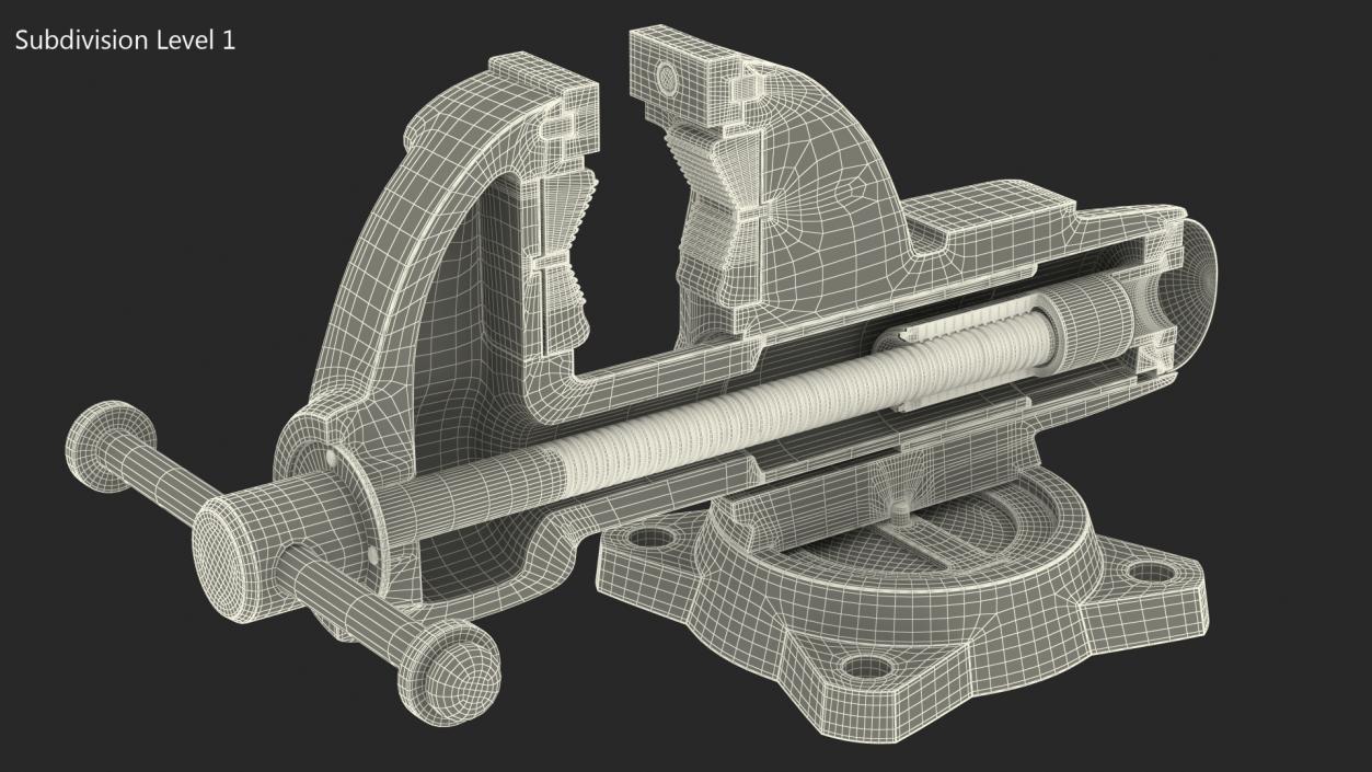 Bench Vise Cross Section 3D model