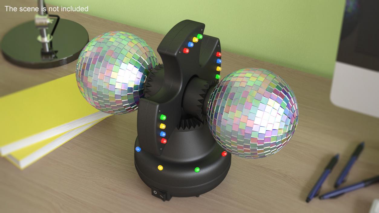 3D model Twin Disco Mirror Ball Switched on Rigged for Maya