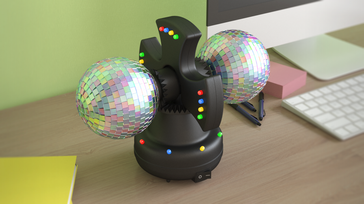 3D model Twin Disco Mirror Ball Switched on Rigged for Maya