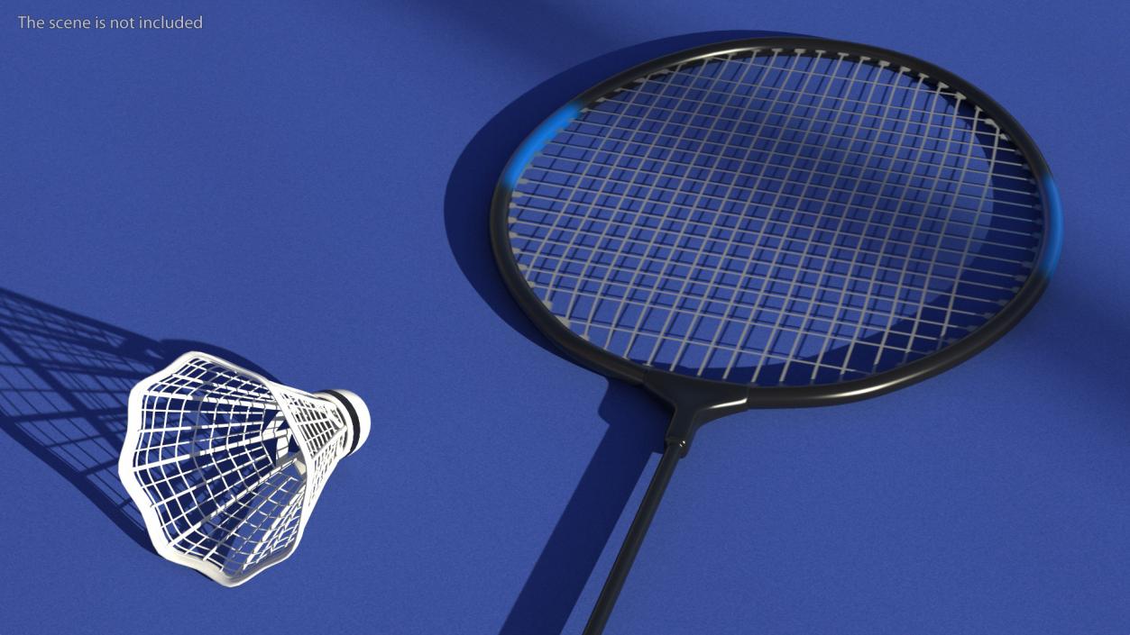 3D Badminton Racquet and Shuttlecock model