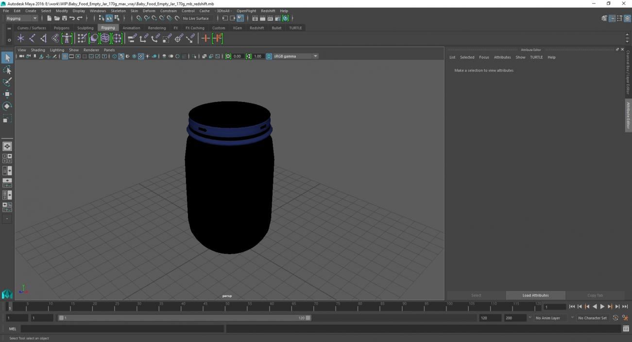 Baby Food Empty Jar 170g 3D model