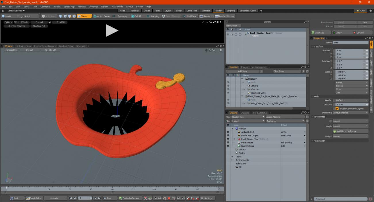 3D Fruit Divider Tool model