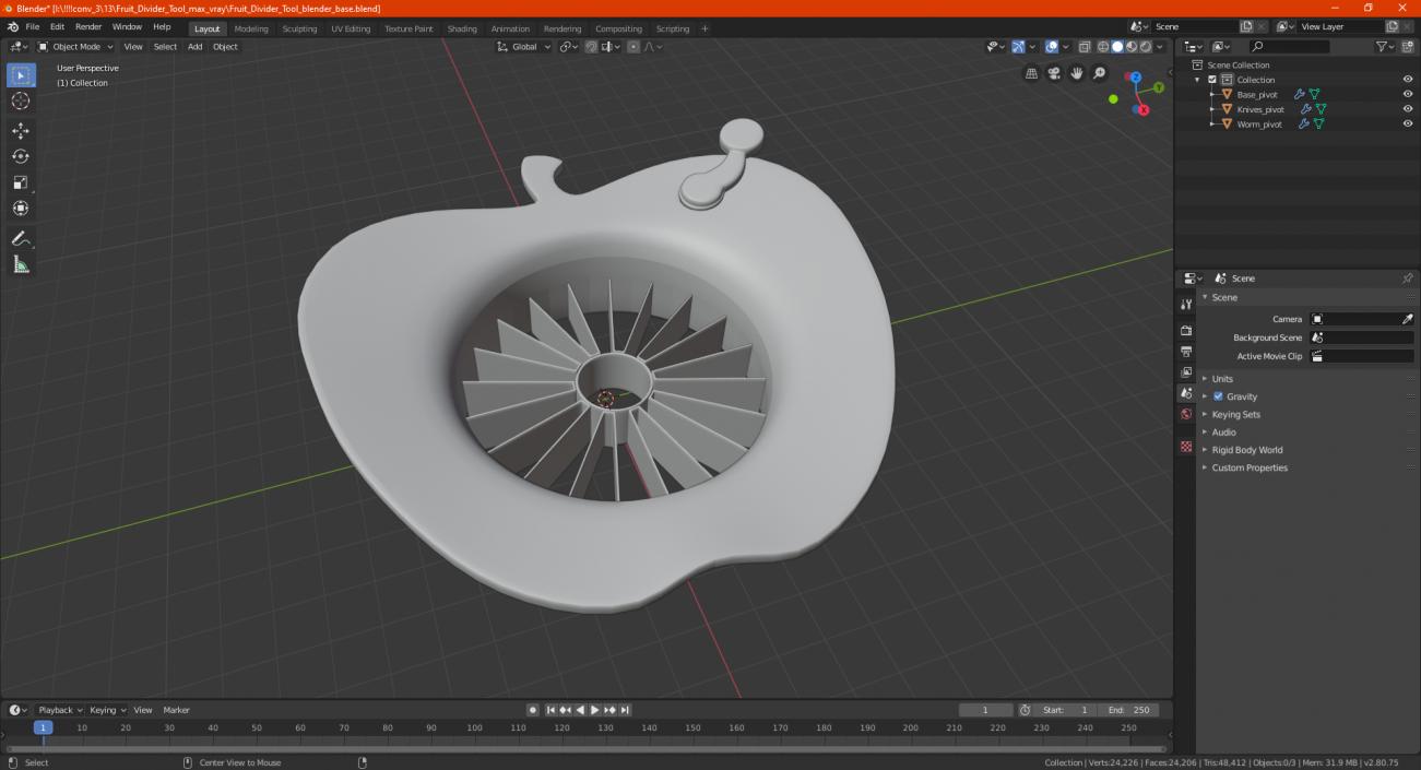 3D Fruit Divider Tool model