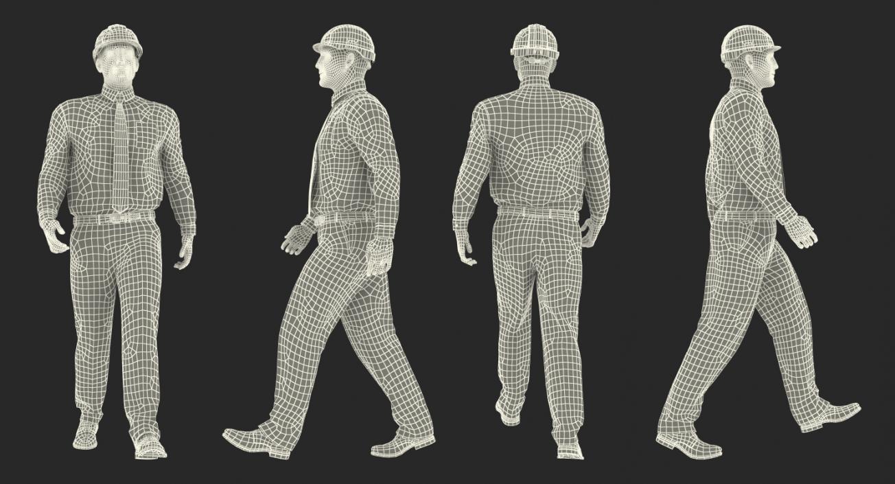 3D model Construction Engineer in Hardhat  Rigged